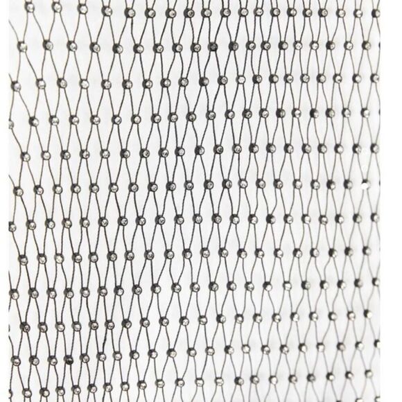 Rhinestone Flared Long Sleeve Sparkle Crop Top Glitter See Through Fishnet Cover - Picture 6 of 11